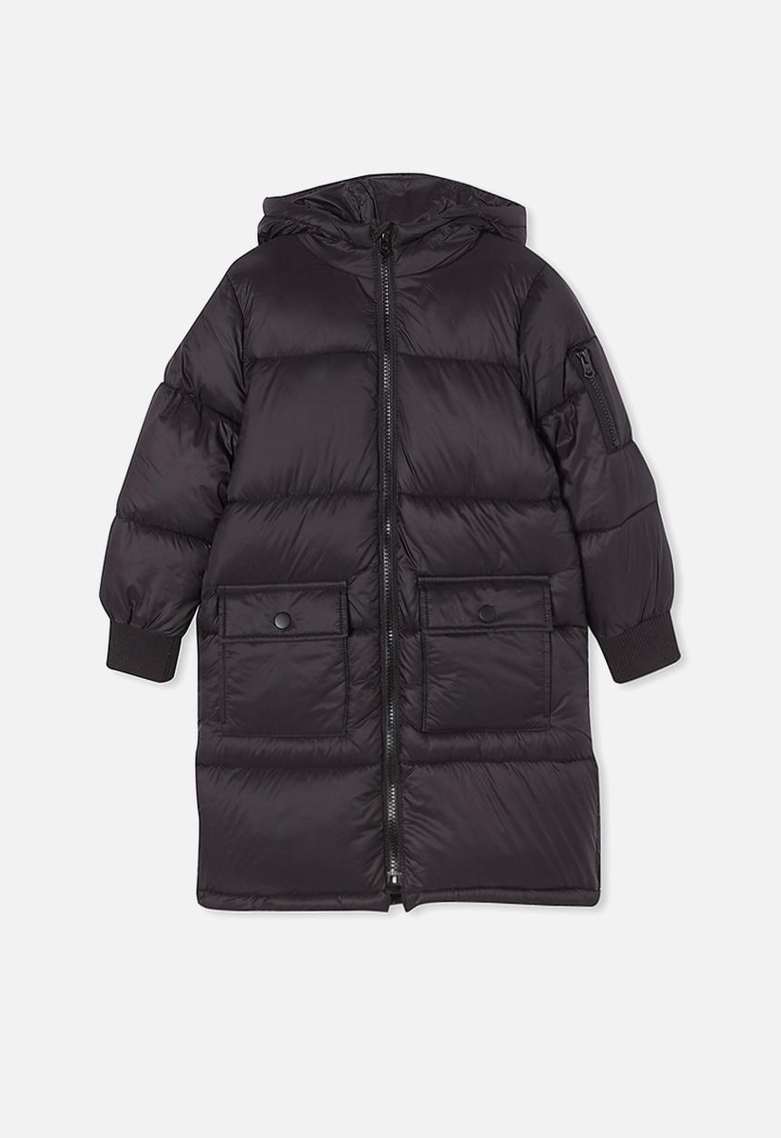 Cotton On - Finley longline puffer jacket - black