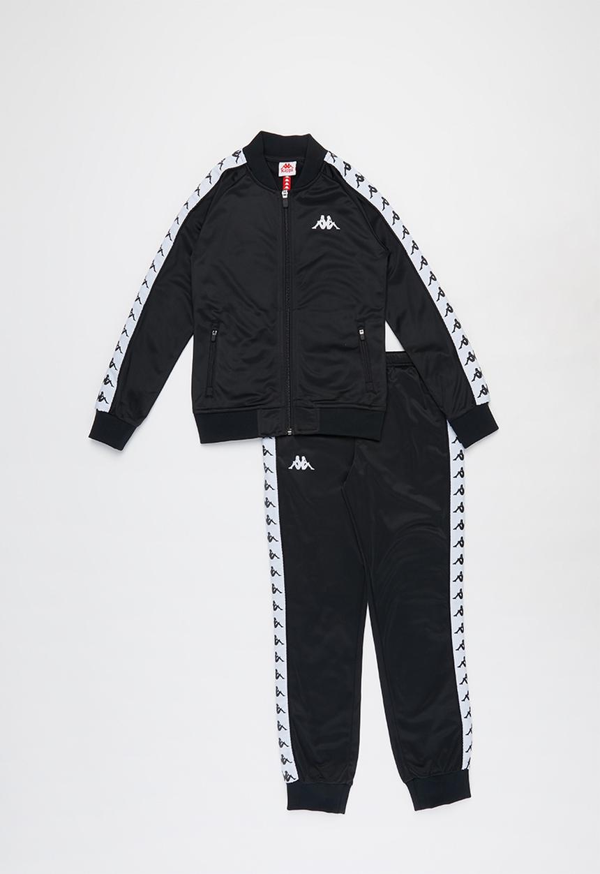 KAPPA - Banda slim fit wrasto pants - black & white