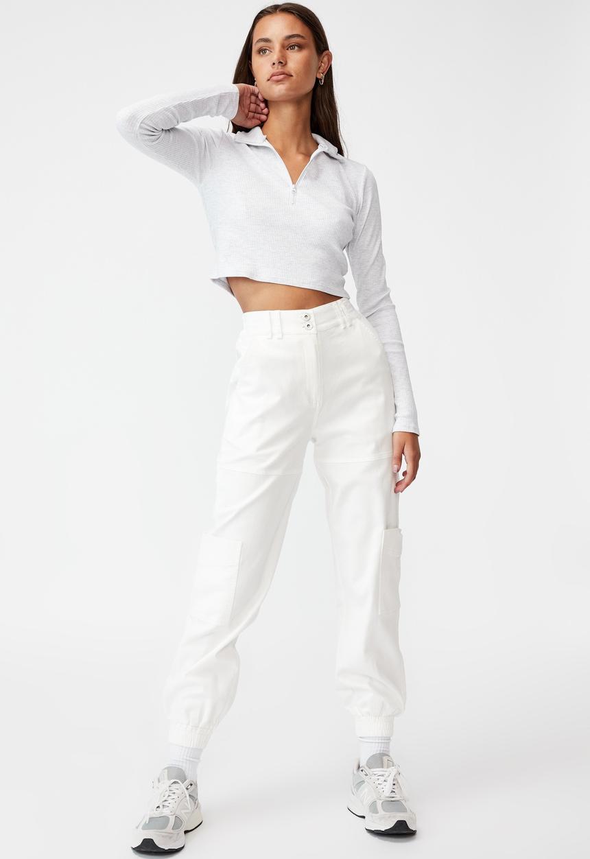 Factorie - Quarter zip long sleeve top - light grey 