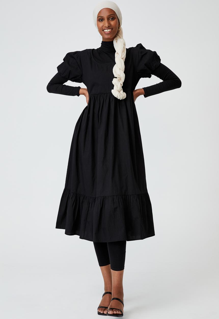 Cotton On - Woven lange babydoll medaxi - black