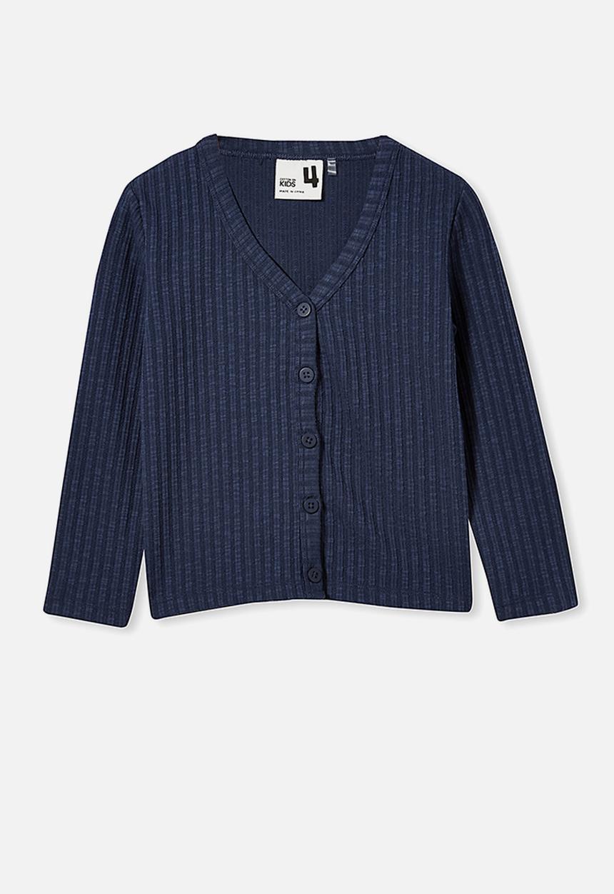 Cotton On - Betty button through rib top - indigo