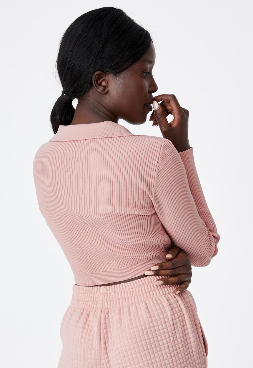 Factorie - Ultra crop long sleeve top - pink