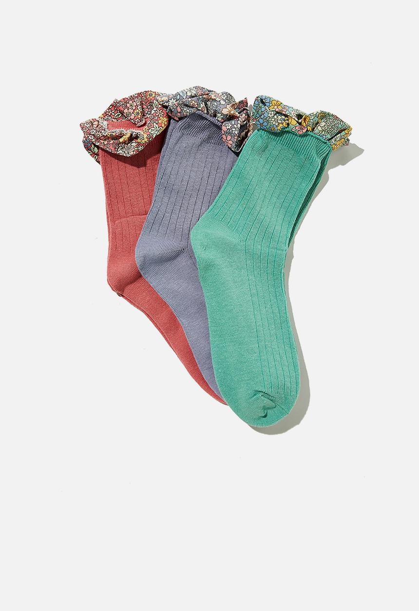 Cotton On - Kids 3 pack crew socks - multi 