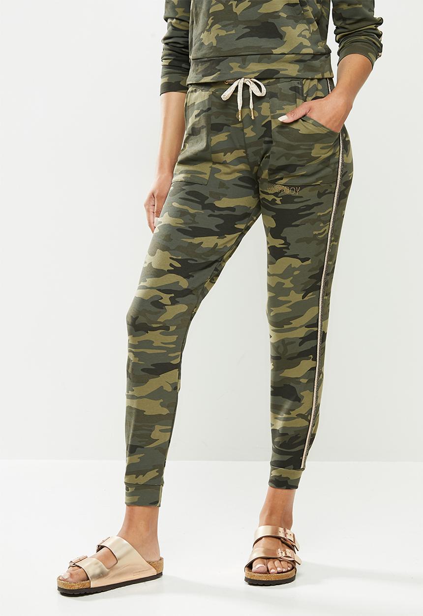 SISSY BOY - Caution babe camo leggings - olive 