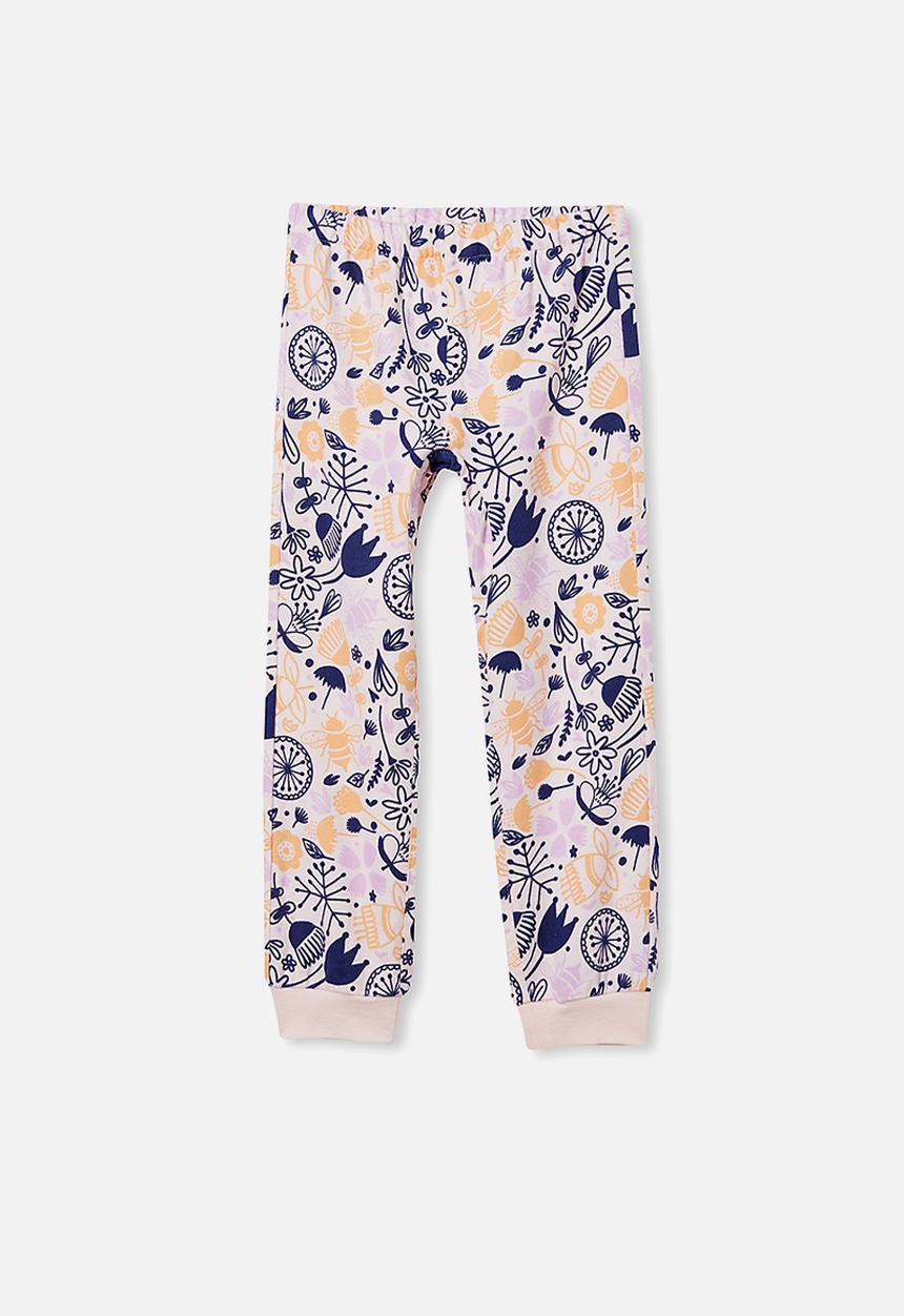 Cotton On - Edith long sleeve pyjama set - light pink & navy 