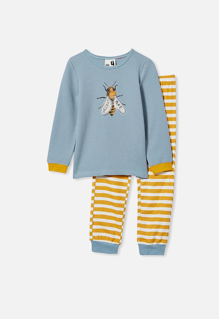 Cotton On - Noah long sleeve pyjama set - blue & yellow 