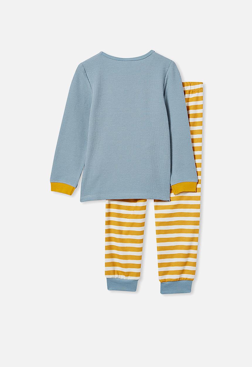 Cotton On - Noah long sleeve pyjama set - blue & yellow 