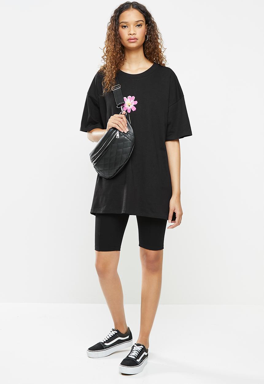 Cotton On - Oversized graphic T-shirt dress - black