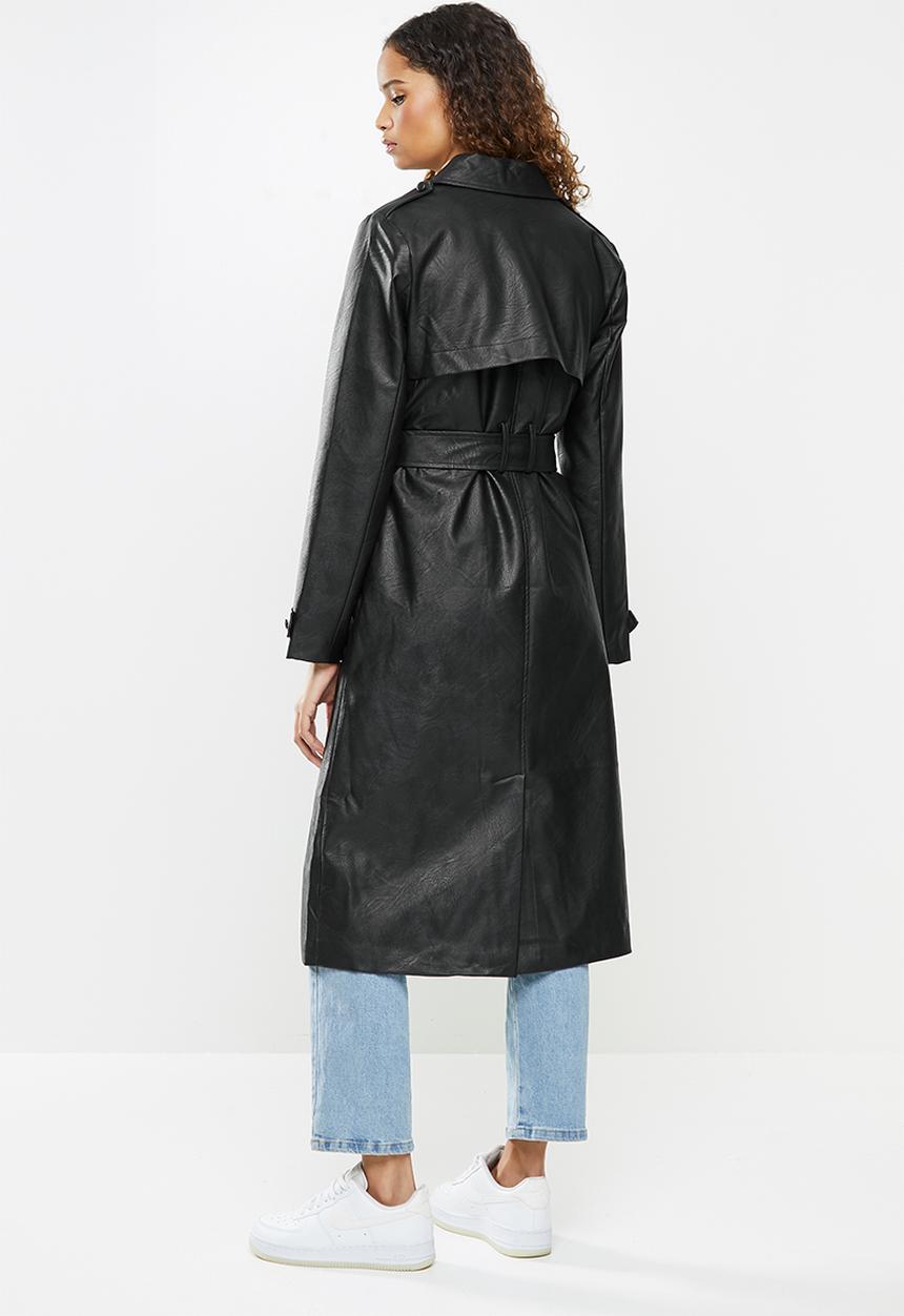 Cotton On - Vegan leather trench - black