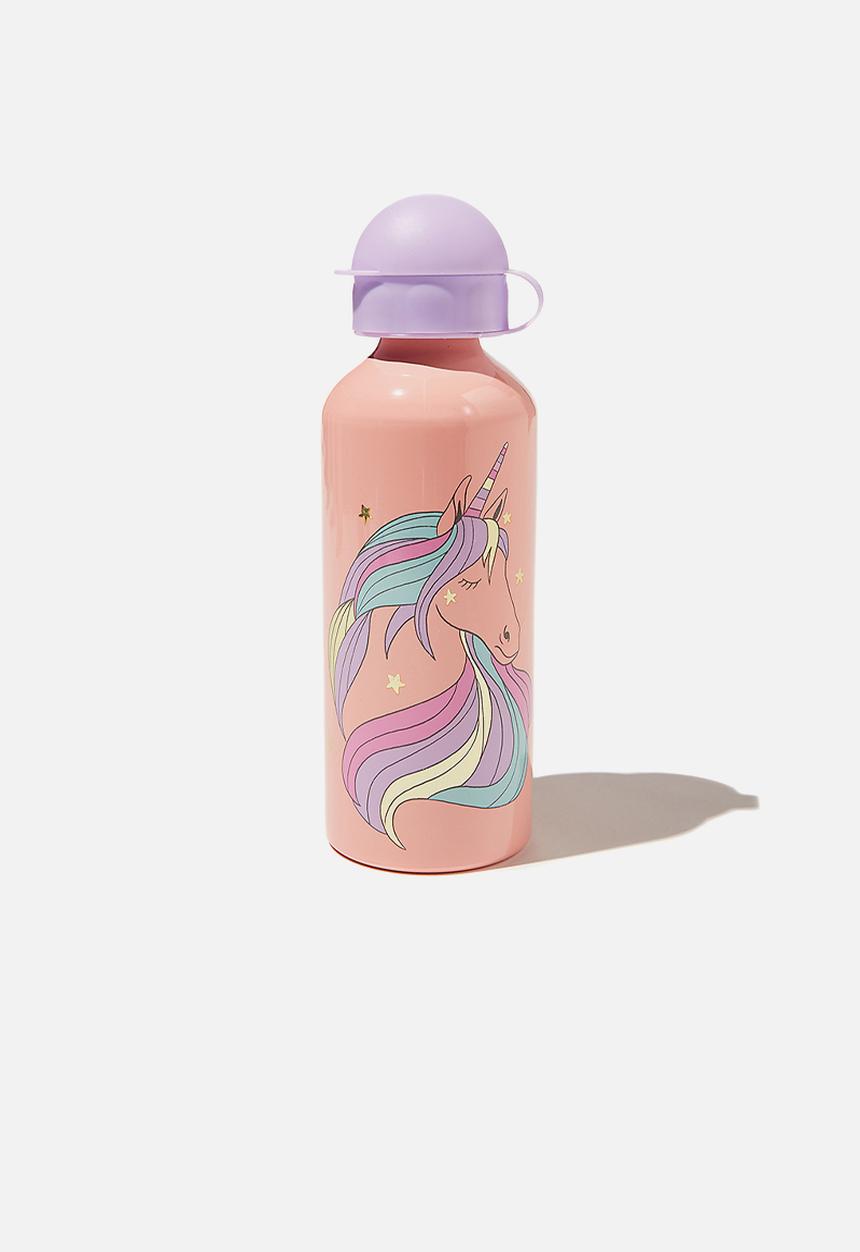 Cotton On - Aluminium drink bottle - 70s unicorn