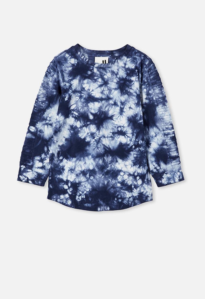 Cotton On - The creed long sleeve moto tee - indigo