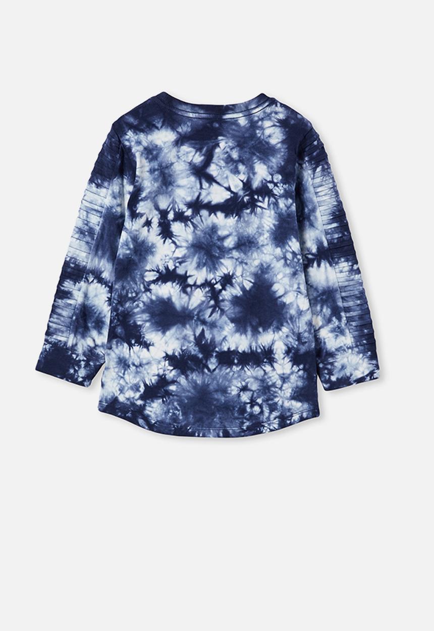 Cotton On - The creed long sleeve moto tee - indigo