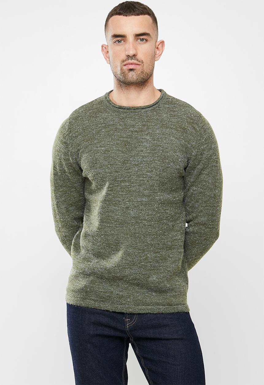 Brave Soul - Montrel knitwear - deep khaki
