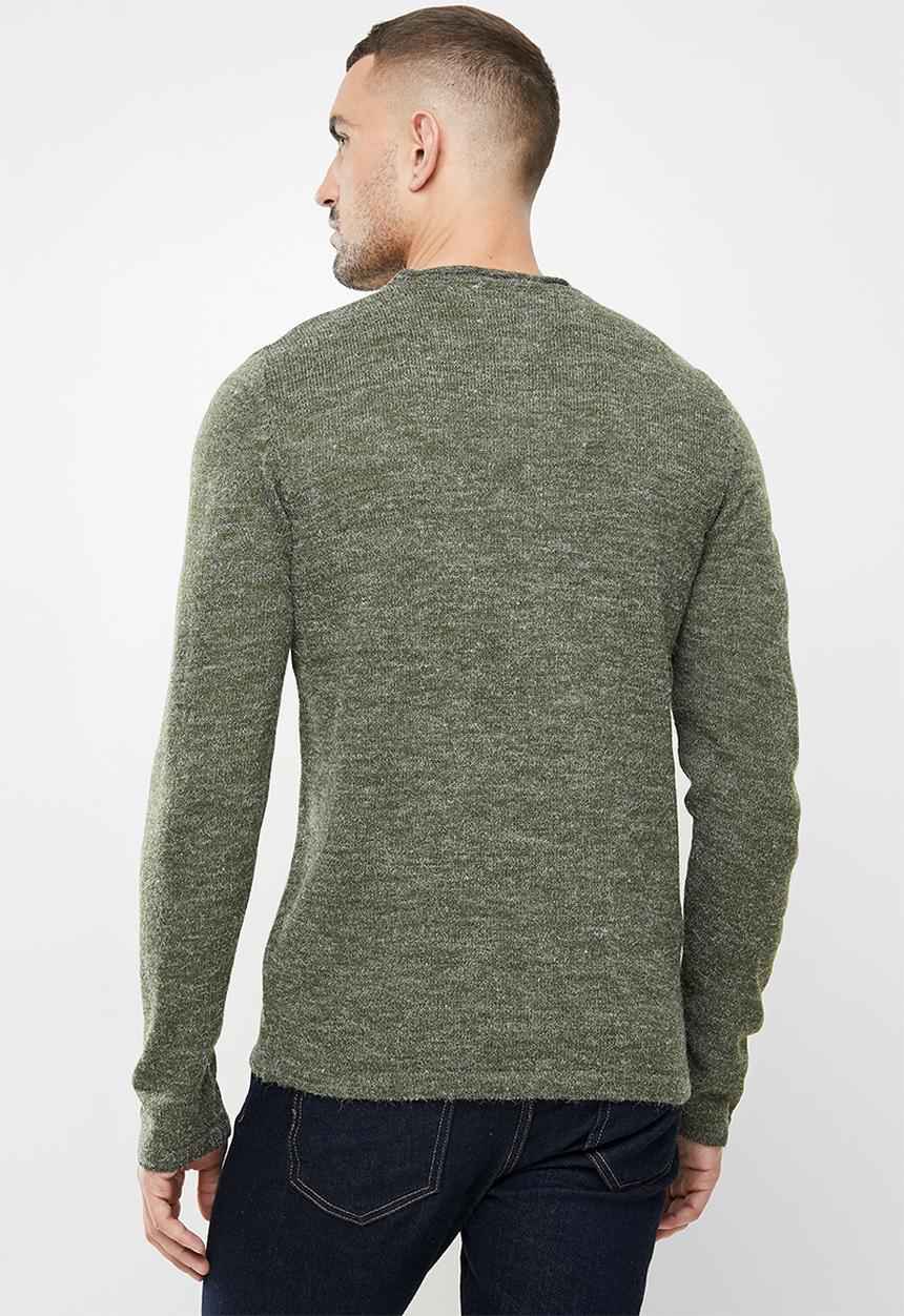Brave Soul - Montrel knitwear - deep khaki