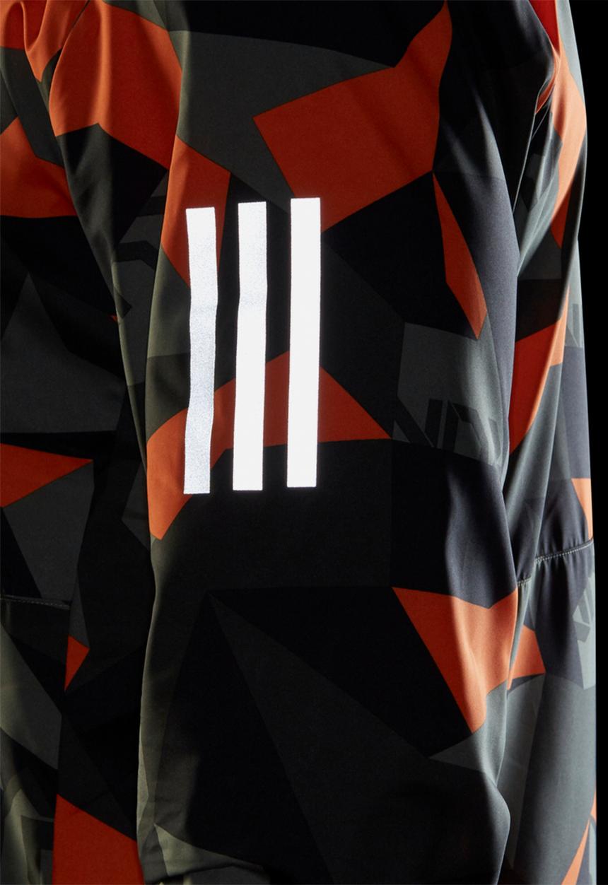 adidas Performance - Own the run jacket  - legacy green/app signal orange/black