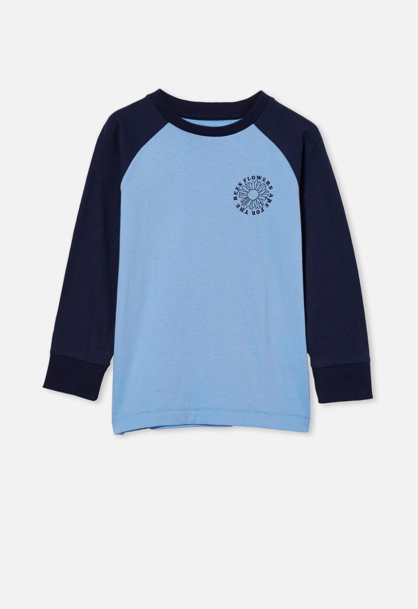 Cotton On - Tom long sleeve raglan tee - blue