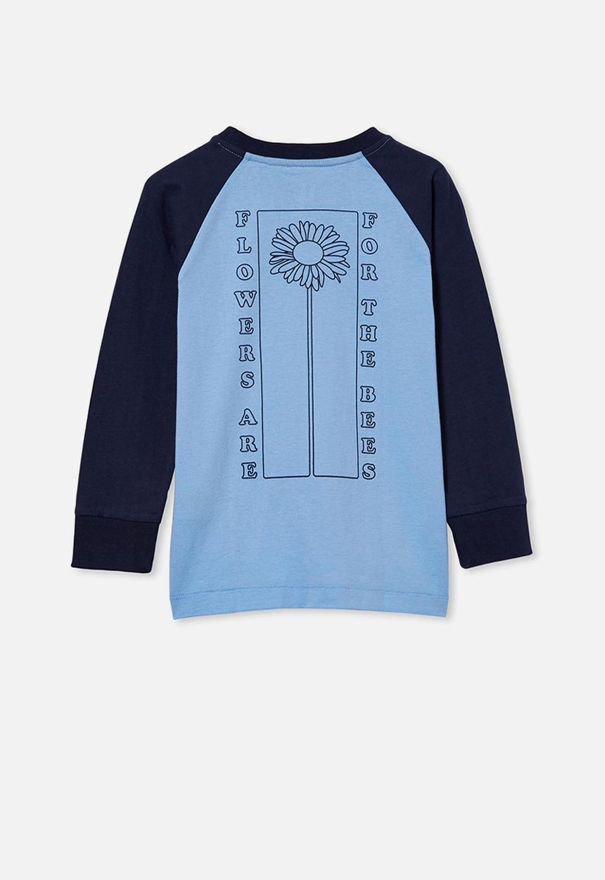 Cotton On - Tom long sleeve raglan tee - blue