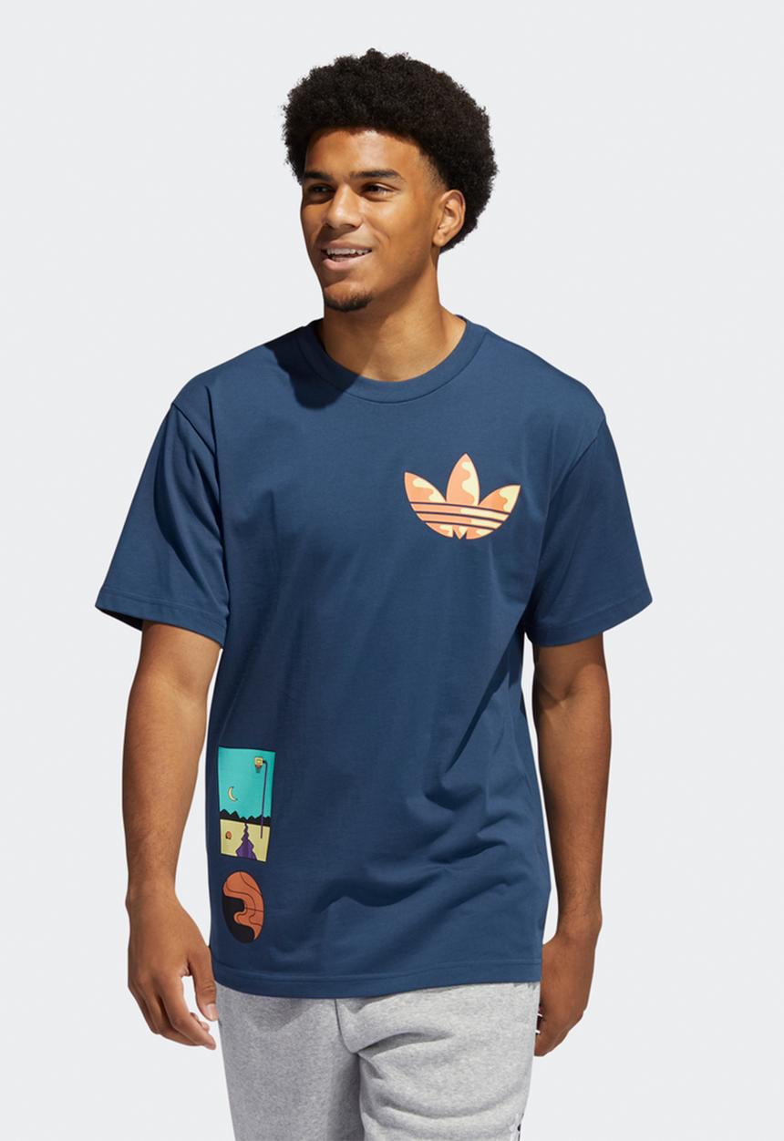 adidas Originals - Surreal summer graphic tee - crew navy