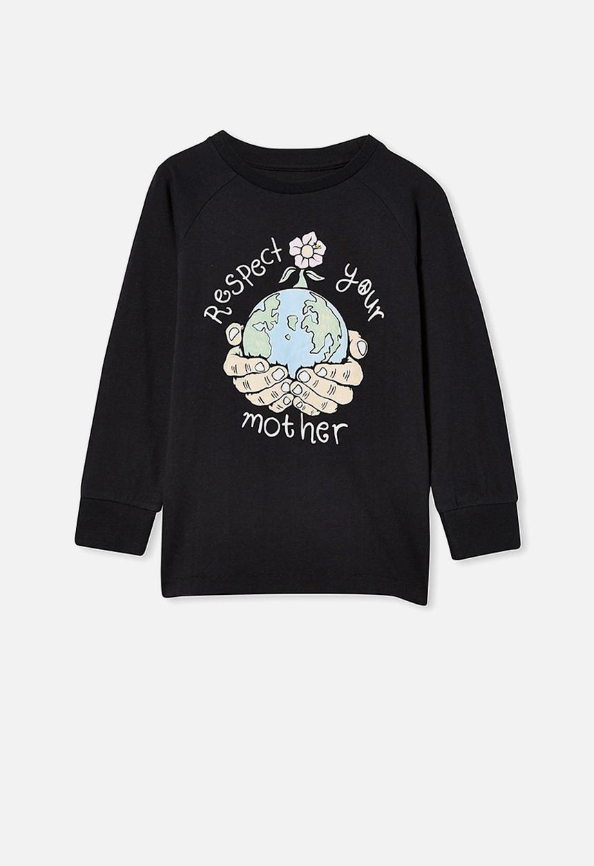 Cotton On - Tom long sleeve raglan tee - black