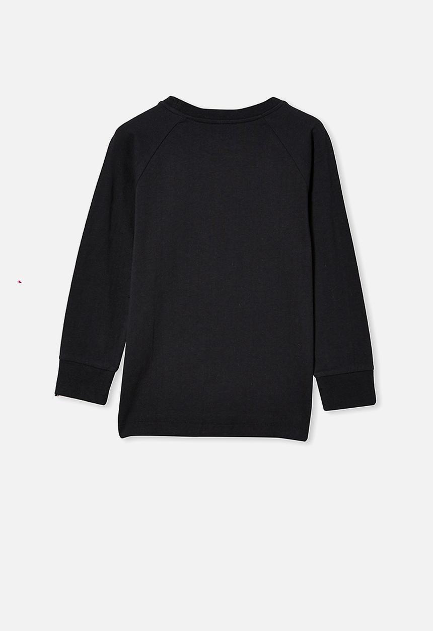 Cotton On - Tom long sleeve raglan tee - black
