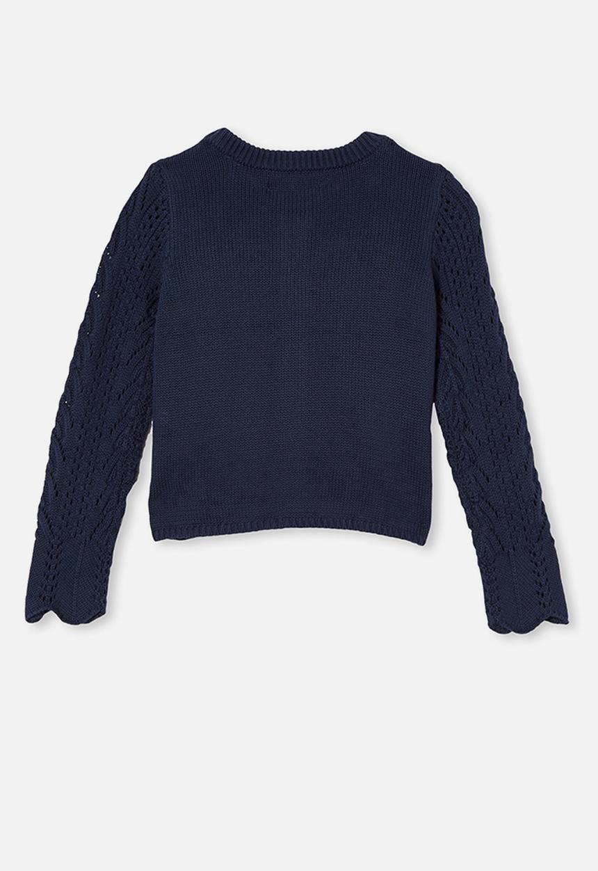 Cotton On - Arabella ruffle cardigan - navy