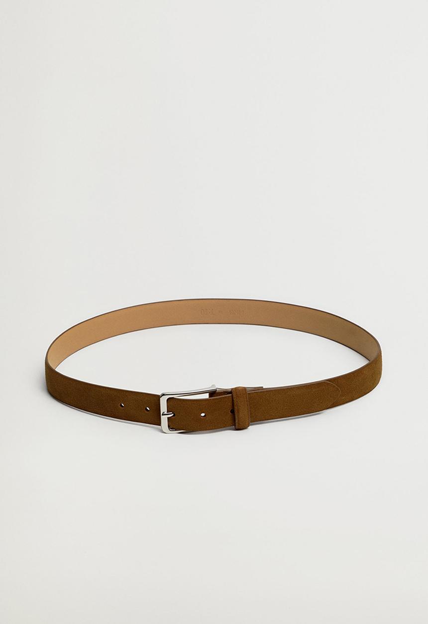 MANGO - Belt suede - brown