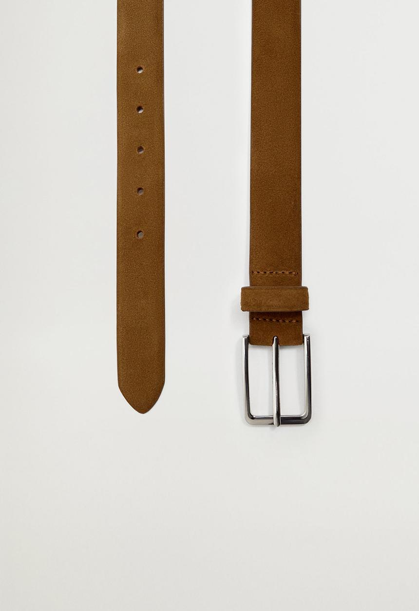 MANGO - Belt suede - brown