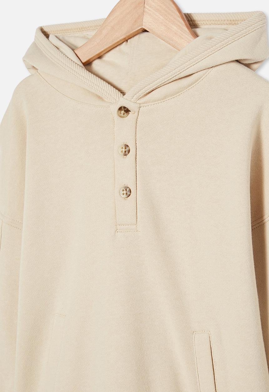Cotton On - Henley hoodie - beige