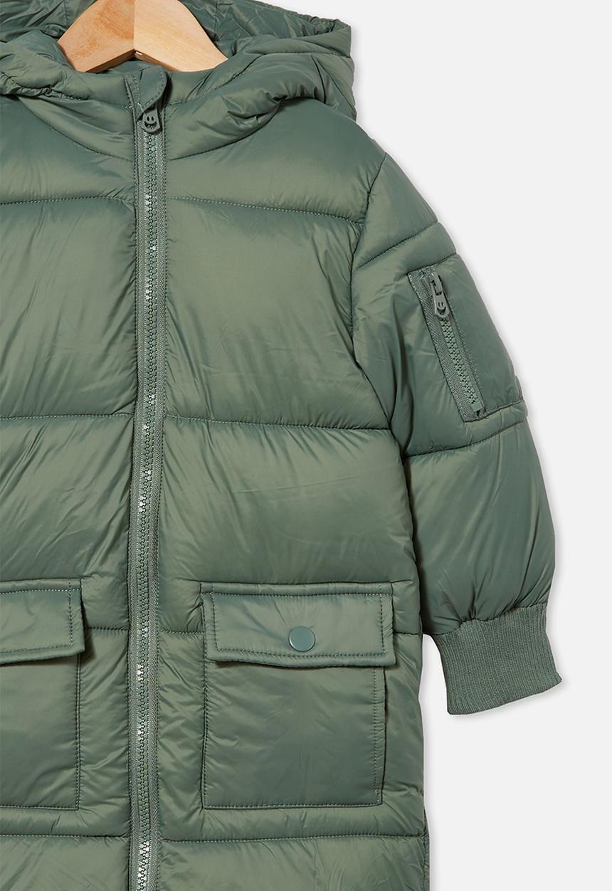 Cotton On - Finley longline puffer - olive 