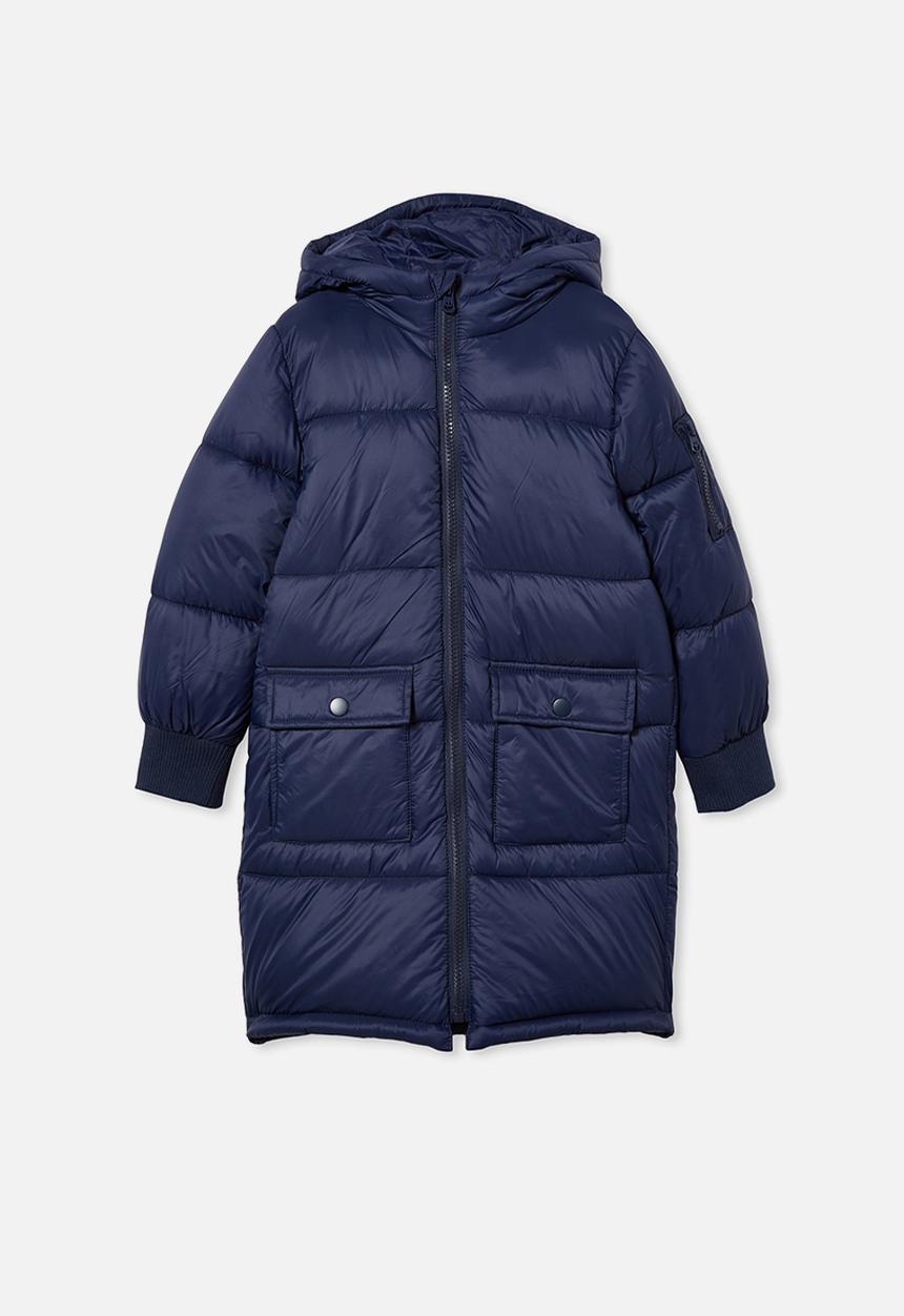 Cotton On - Finley longline puffer - navy