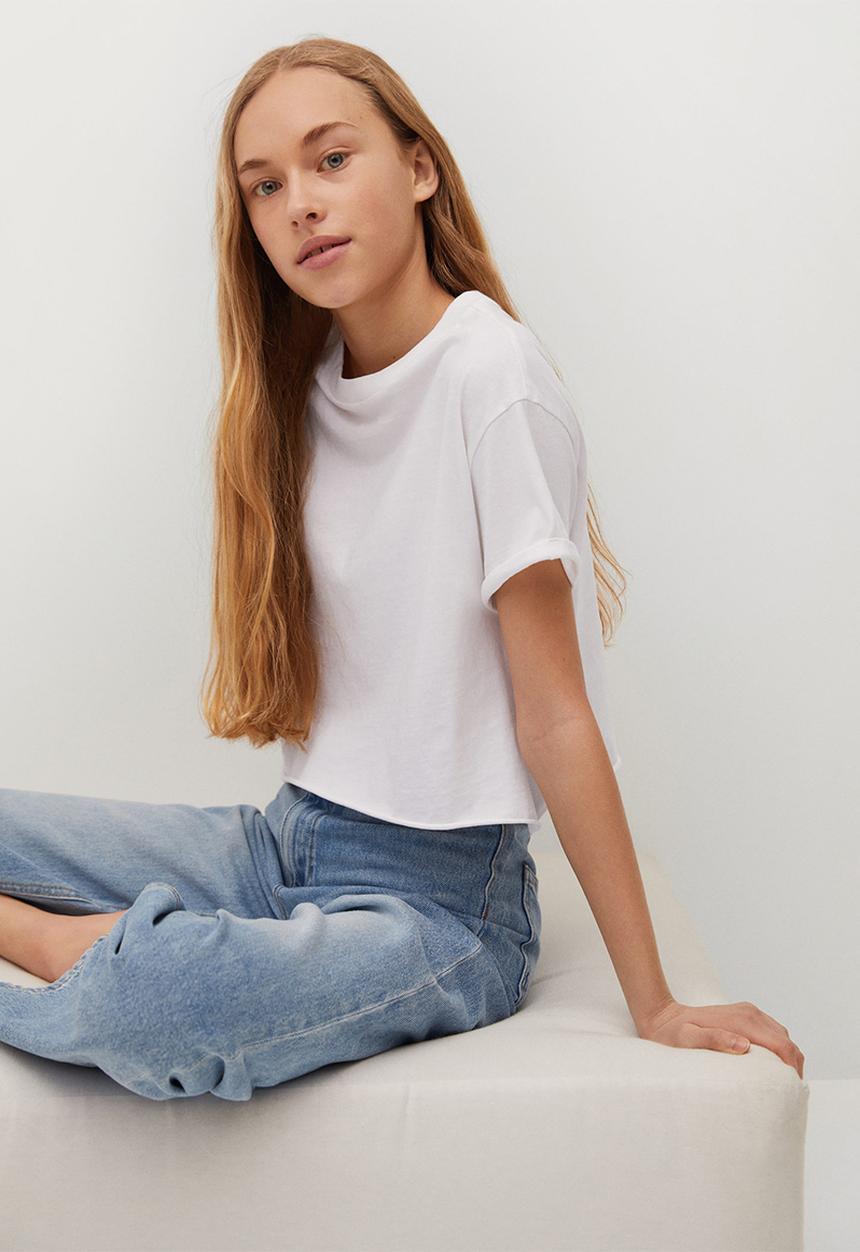 MANGO - Roll tee - white 