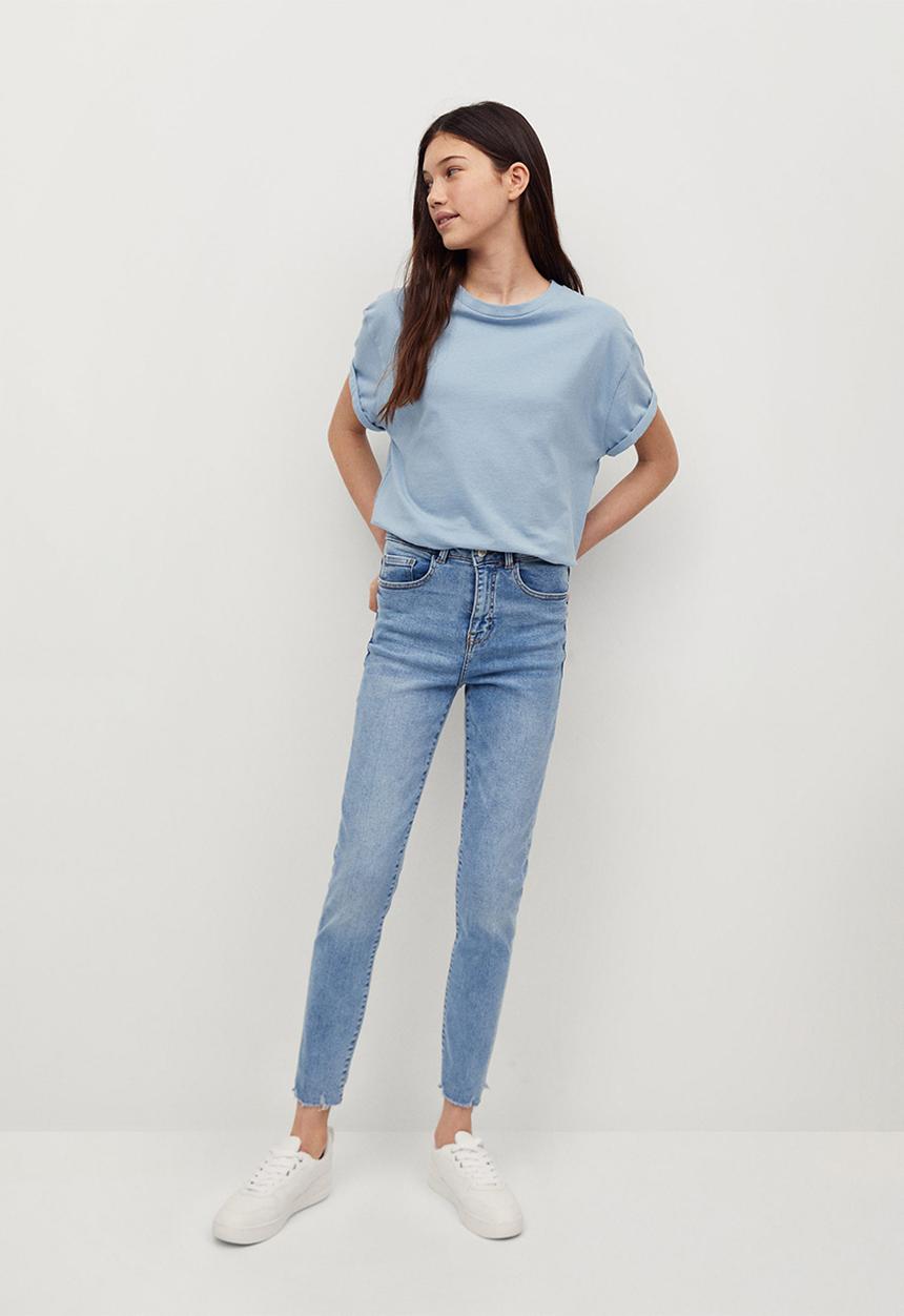 MANGO - Roll tee - medium blue