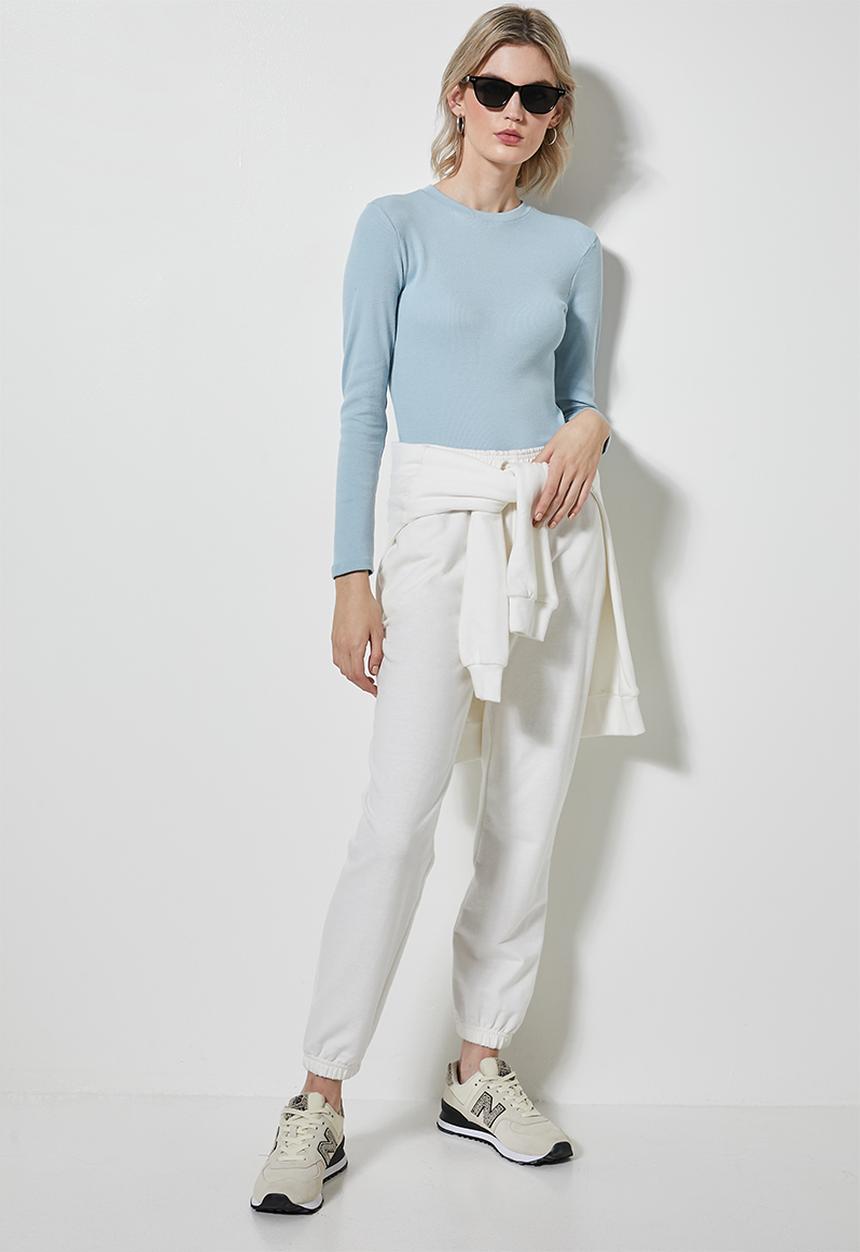 Superbalist - Single rib crew neck top - blue
