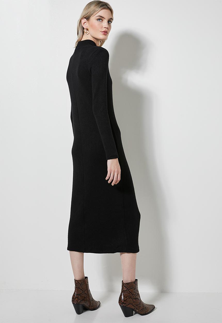 Superbalist - Soft touch shoulder pad dress - black