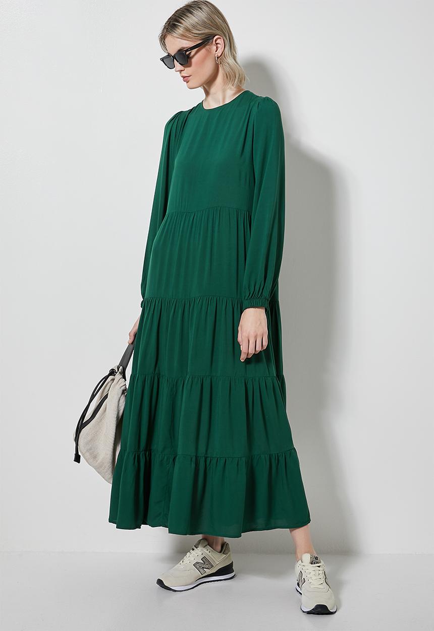 Superbalist - Long sleeve tiered dress - green