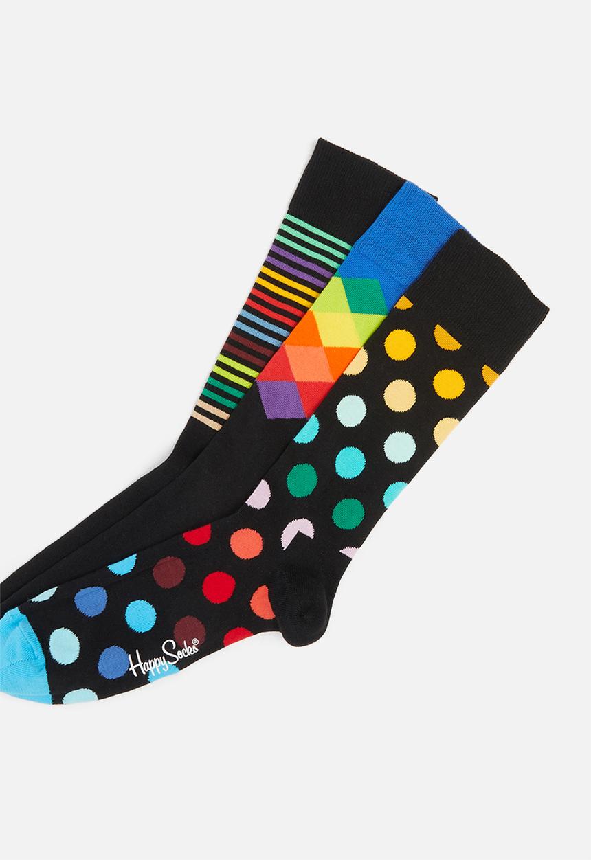 Happy Socks - 3 Pack classic multi-color socks gift set - multi