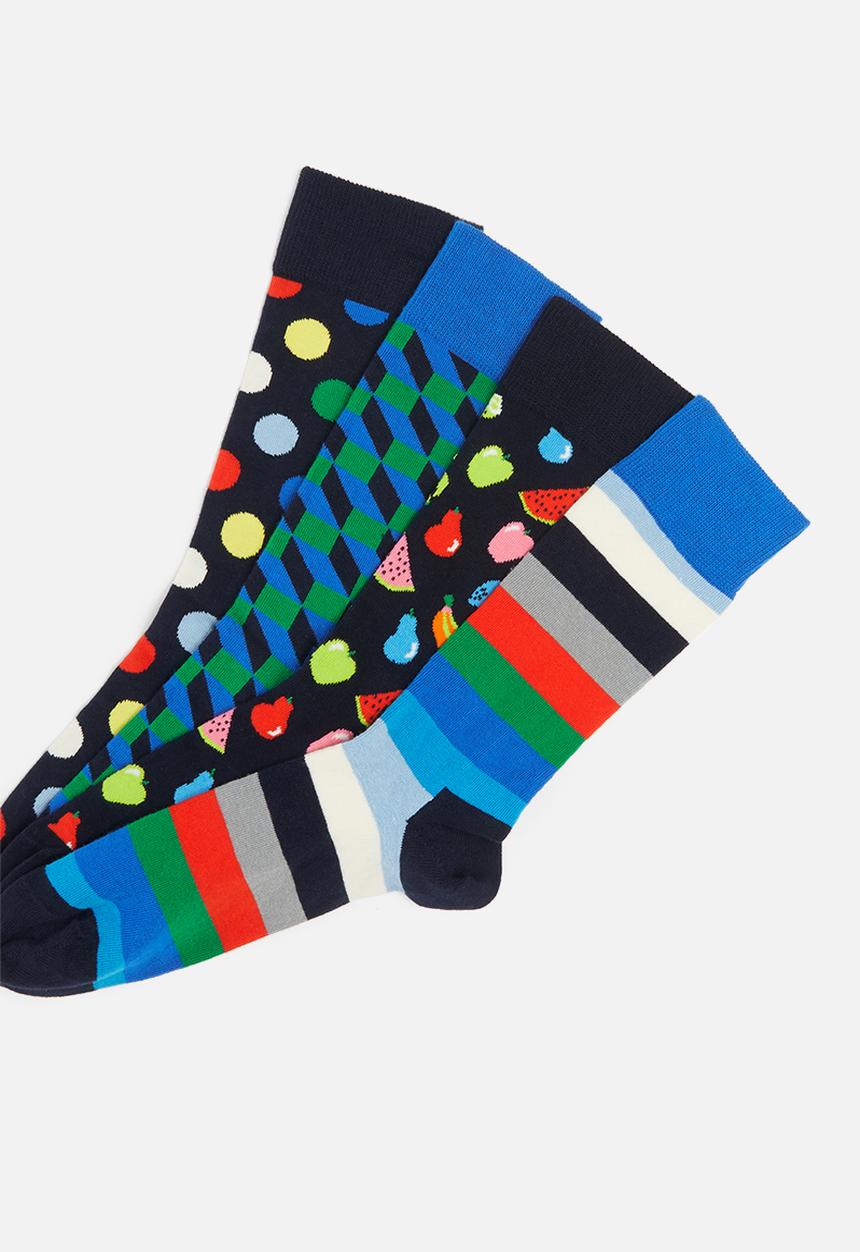 Happy Socks - 4 Pack navy socks gift set - multi