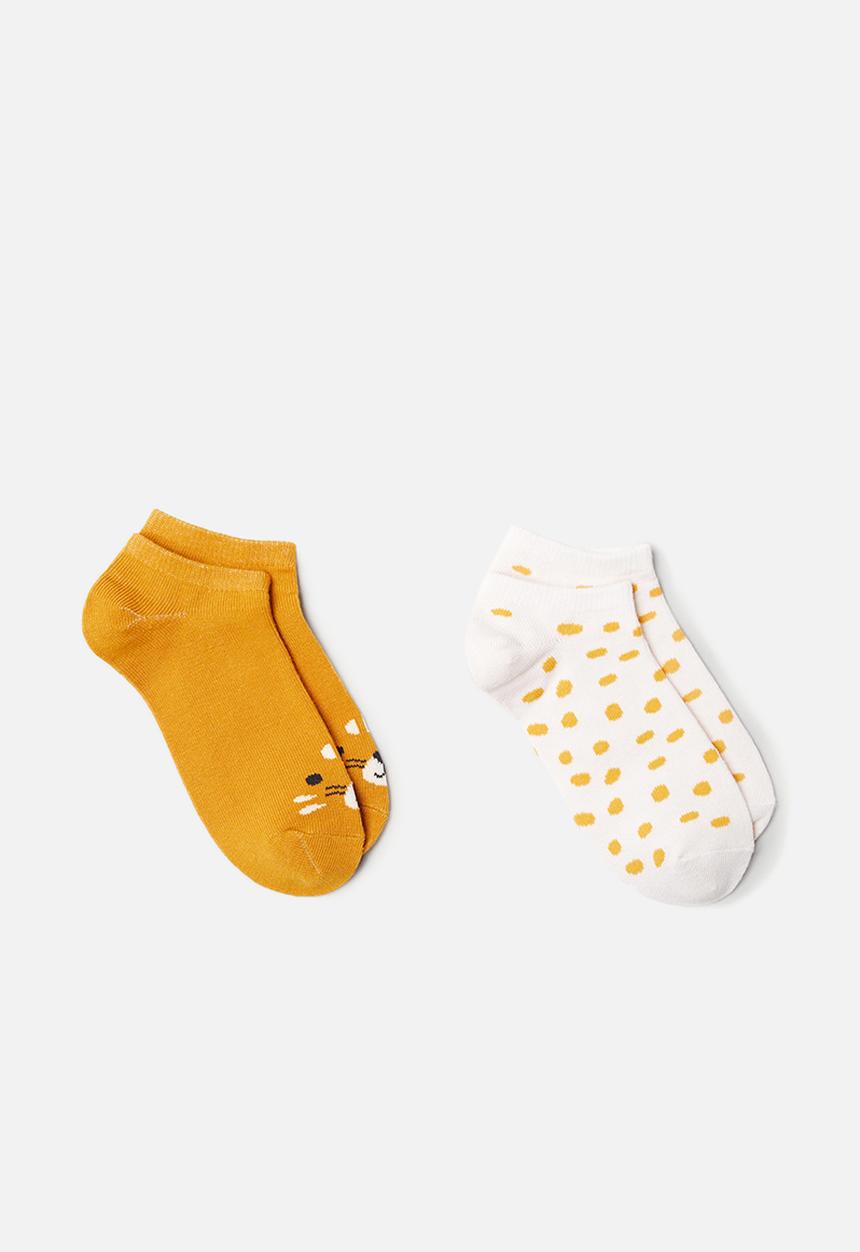 MANGO - Jungle 2 pack socks - medium yellow