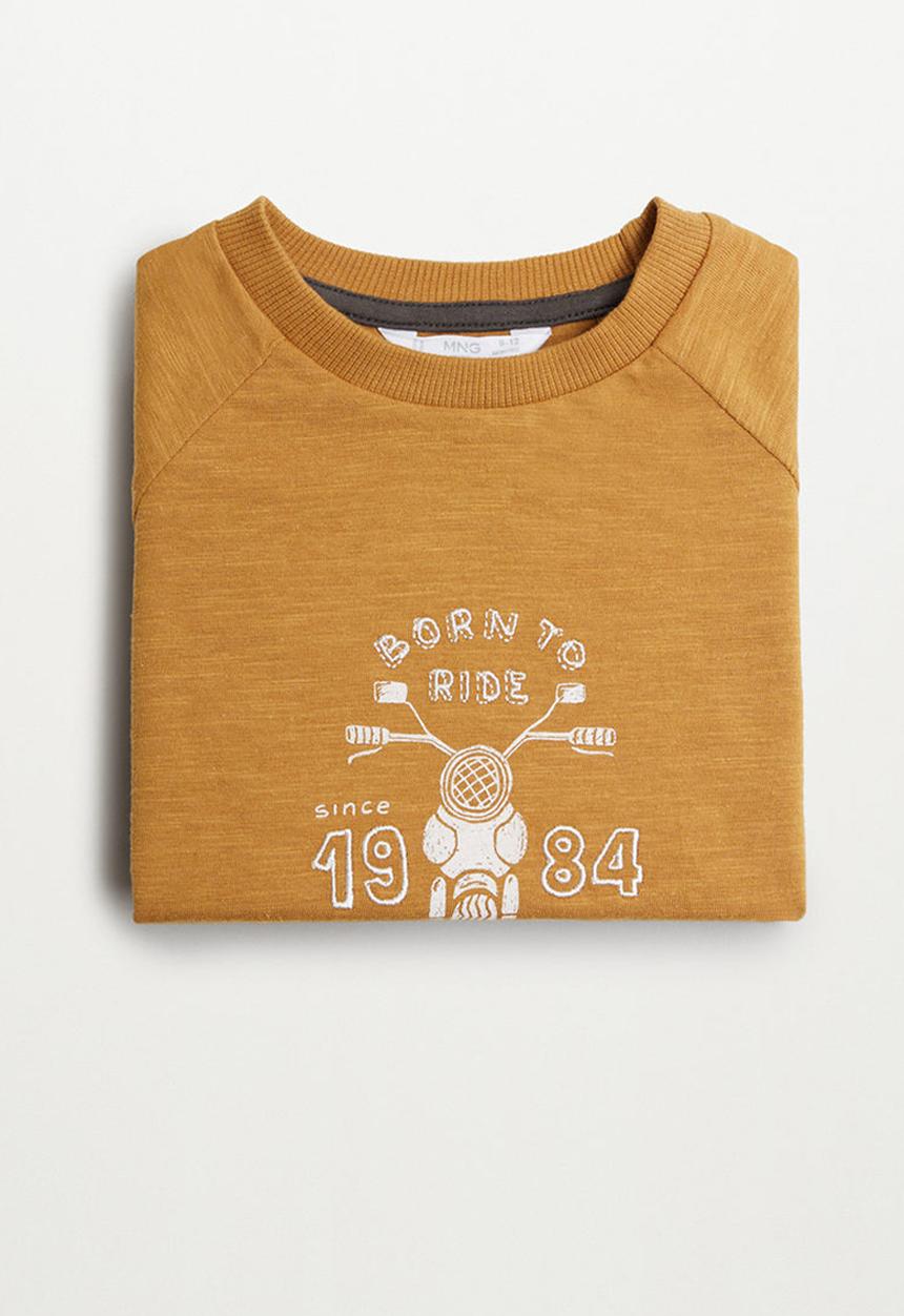 MANGO - Moto long sleeve tee - mustard