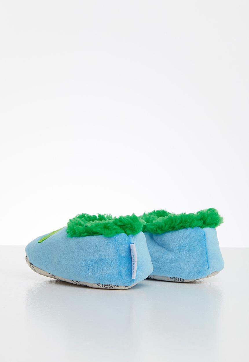 snoozies!® - Dinosaur slippers - blue & green