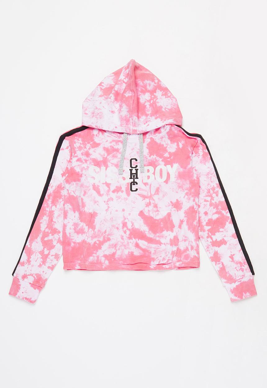 SISSY BOY - Downtown diva tie dye hoodie - pink