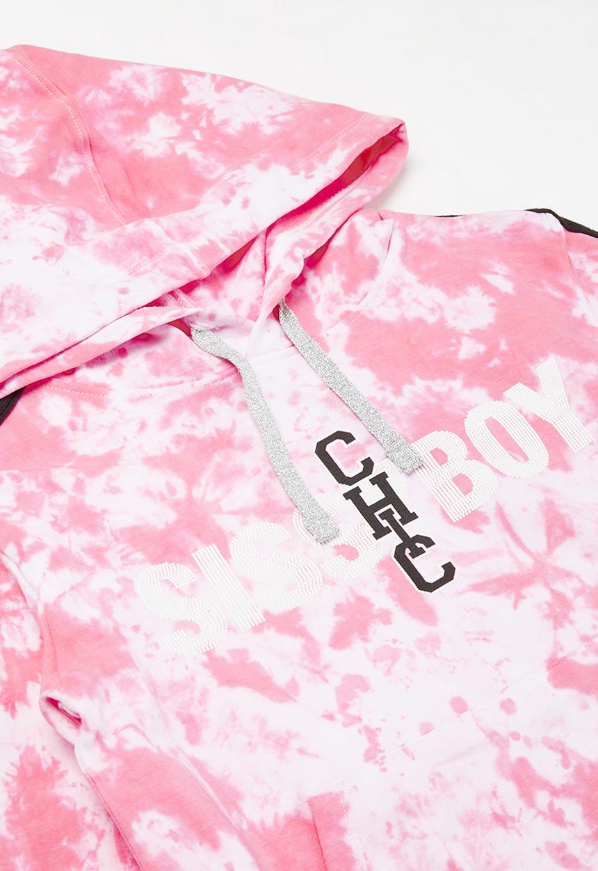 SISSY BOY - Downtown diva tie dye hoodie - pink