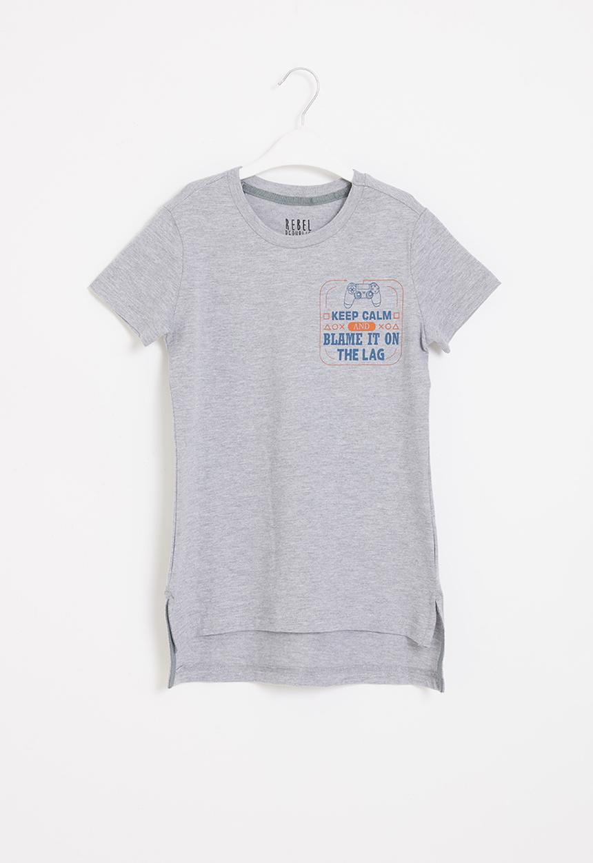 Rebel Republic - Boys short sleeve styled tee - grey