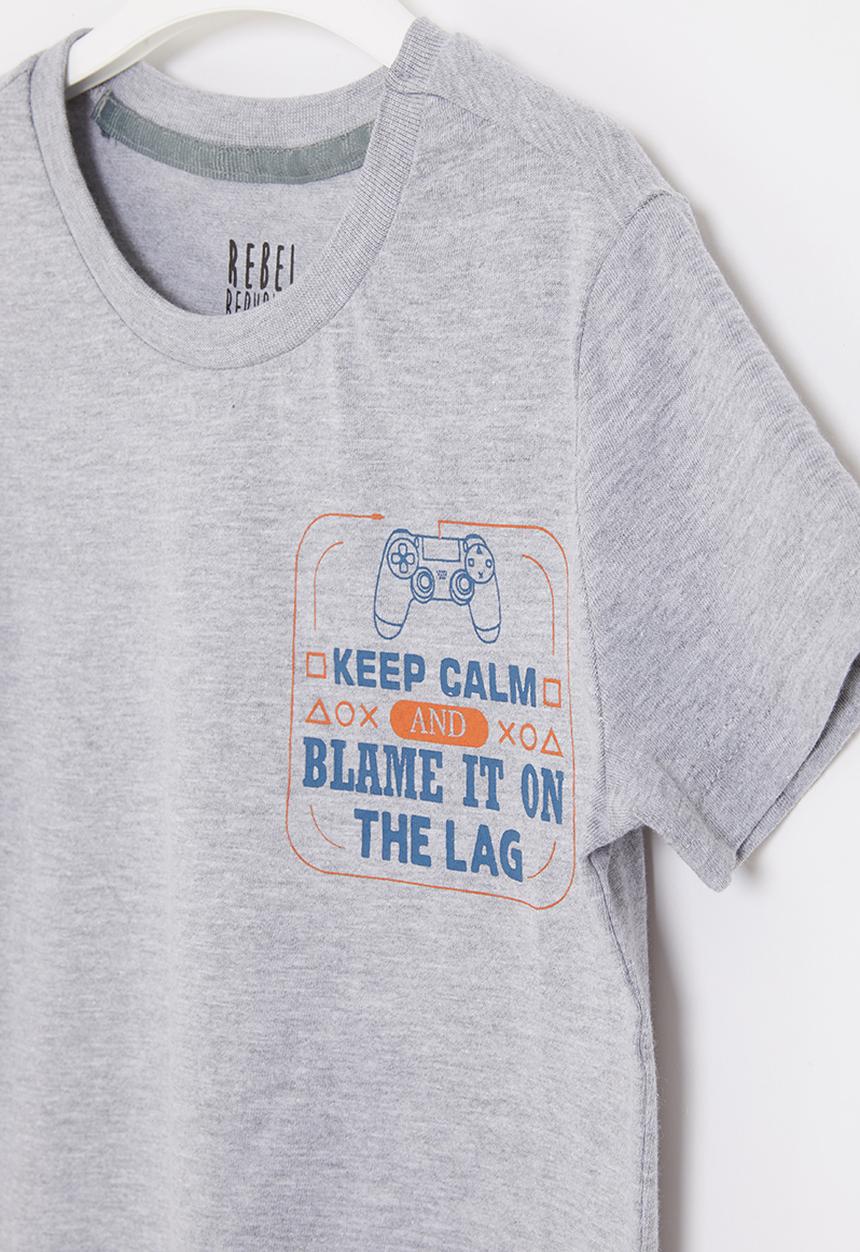 Rebel Republic - Boys short sleeve styled tee - grey