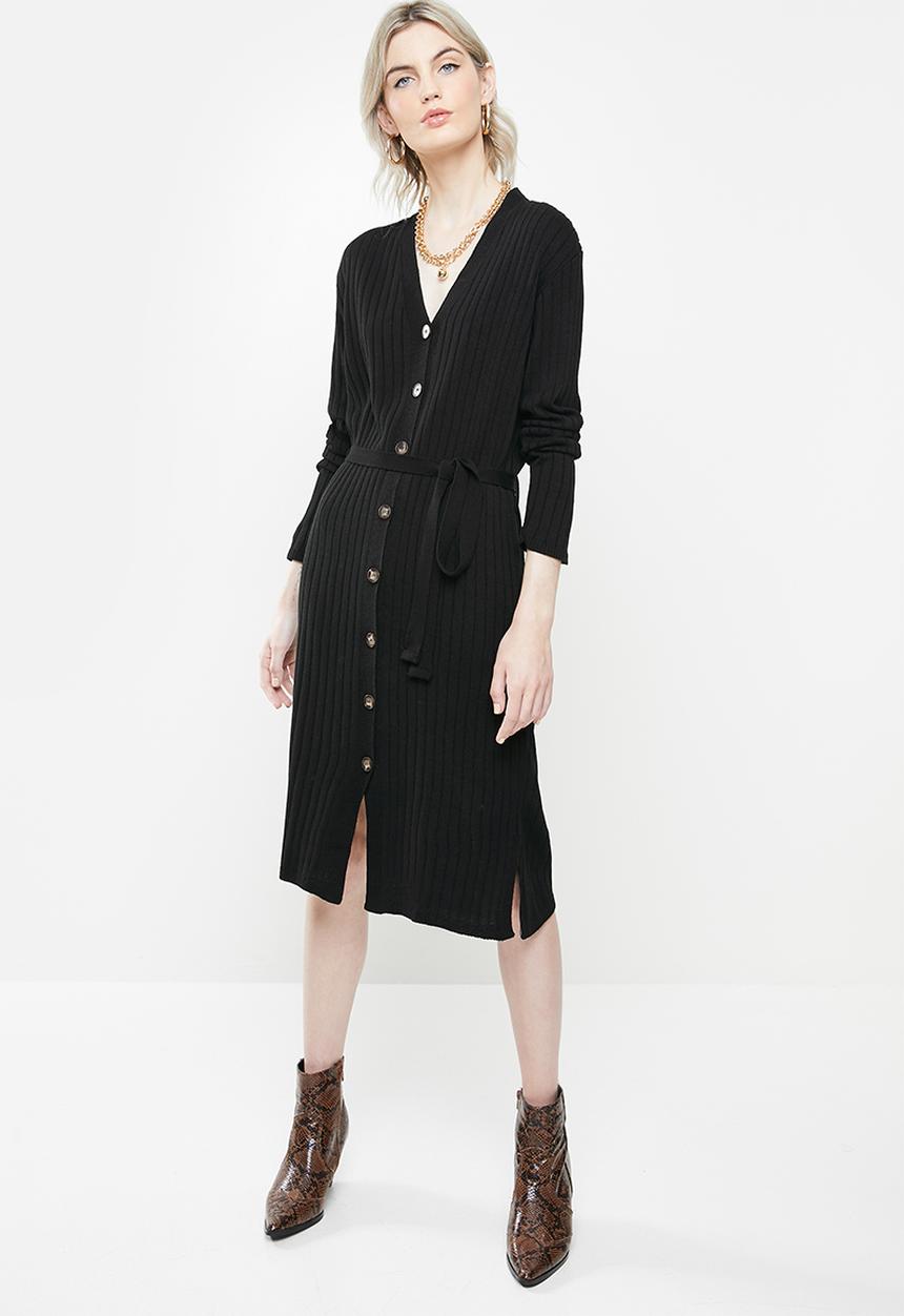 Glamorous - Knitted midi dress - black