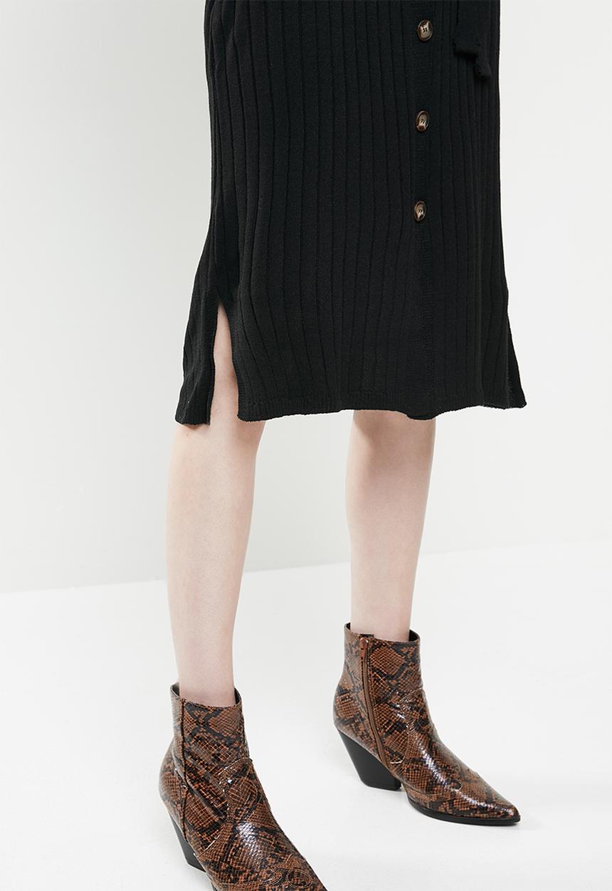 Glamorous - Knitted midi dress - black