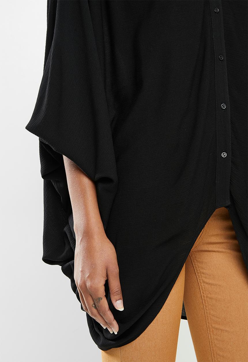 MILLA - Rayon yoryu dolman sleeve blouse - black
