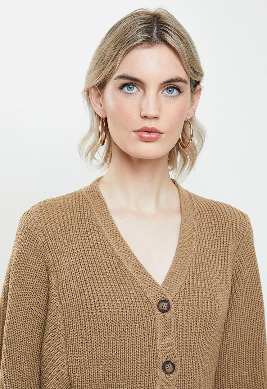 Glamorous - Cropped knit cardi - brown 