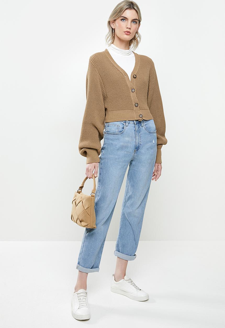 Glamorous - Cropped knit cardi - brown 