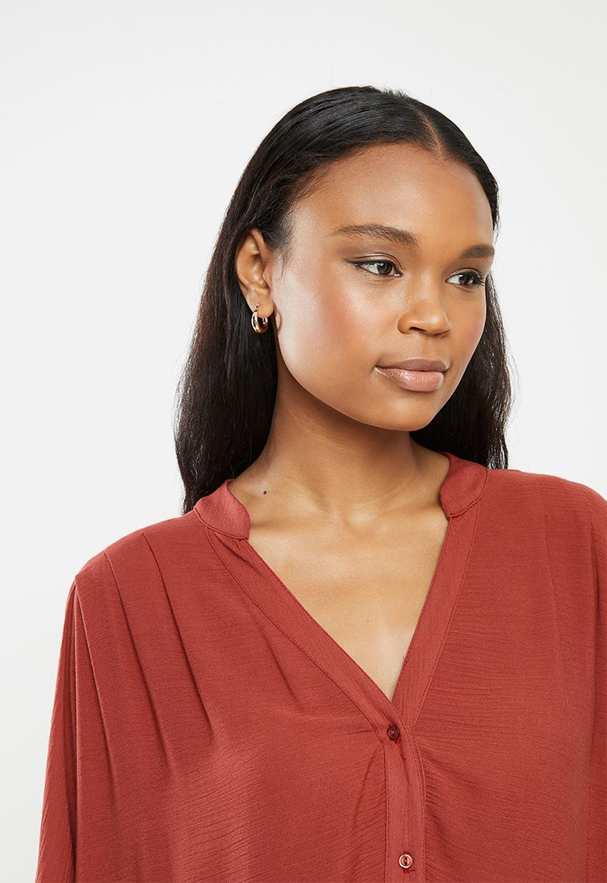 MILLA - Rayon yoryu dolman sleeve blouse - rust